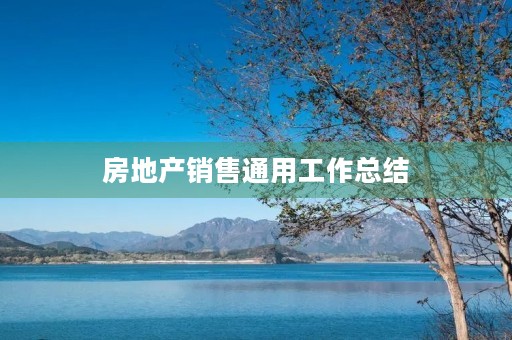 房地产销售通用工作总结