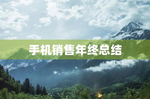 手机销售年终总结
