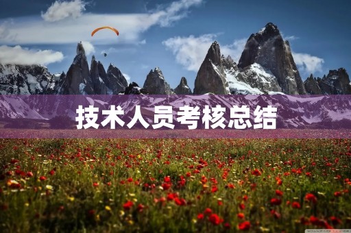 技术人员考核总结