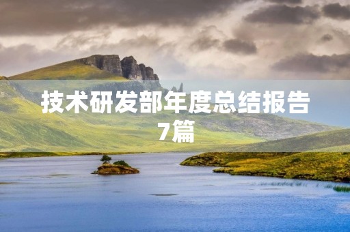 技术研发部年度总结报告7篇