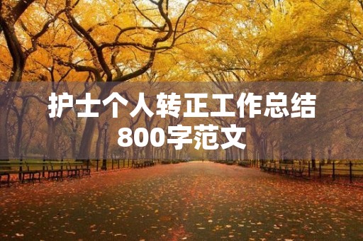护士个人转正工作总结800字范文