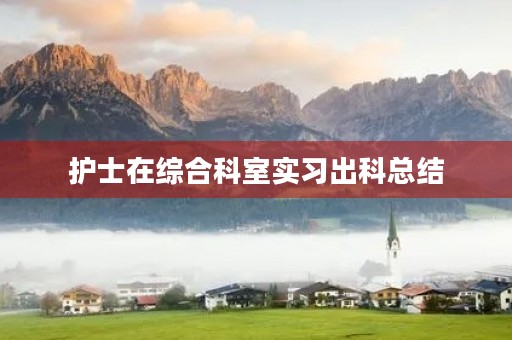 护士在综合科室实习出科总结