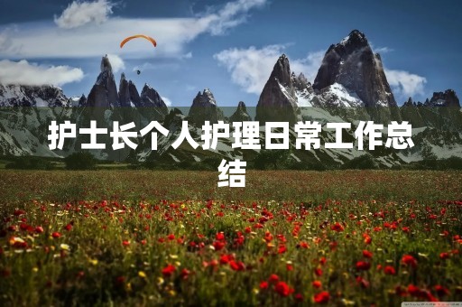 护士长个人护理日常工作总结