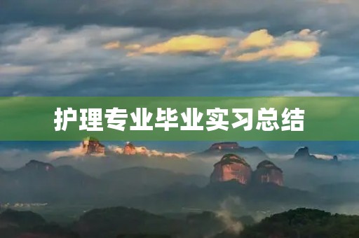 护理专业毕业实习总结 护理专业毕业实习总结