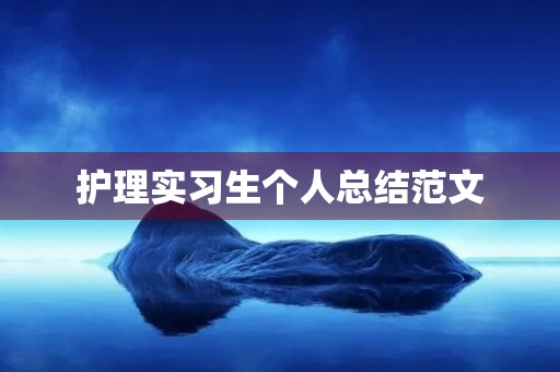 护理实习生个人总结范文