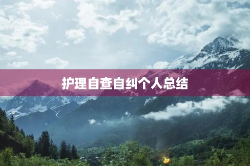 护理自查自纠个人总结