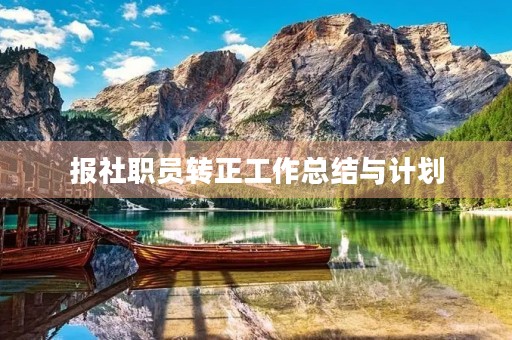 报社职员转正工作总结与计划