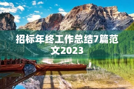 招标年终工作总结7篇范文2023