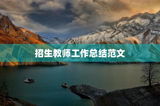 招生教师工作总结范文