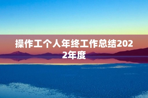 操作工个人年终工作总结2022年度
