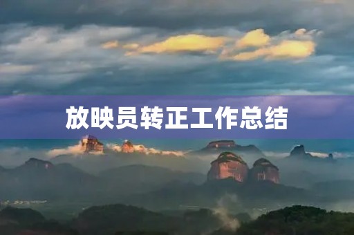 放映员转正工作总结