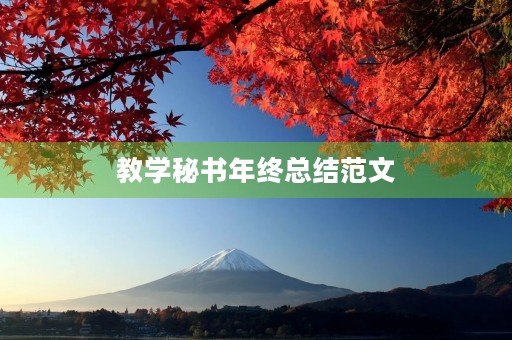 教学秘书年终总结范文 教学秘书年终总结范文