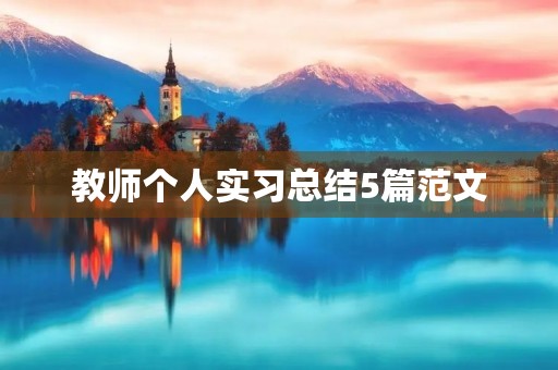 教师个人实习总结5篇范文