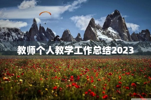 教师个人教学工作总结2023