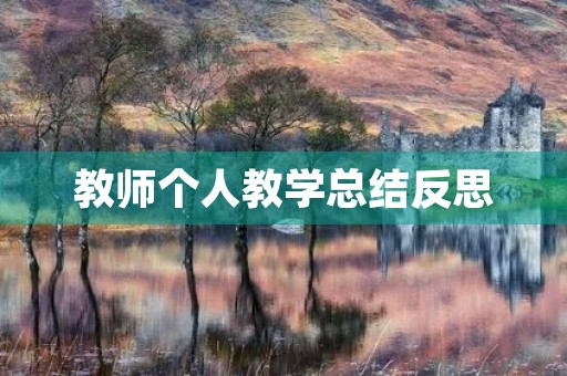 教师个人教学总结反思(15篇)