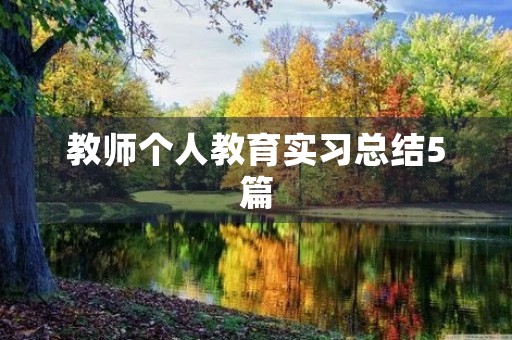 教师个人教育实习总结5篇