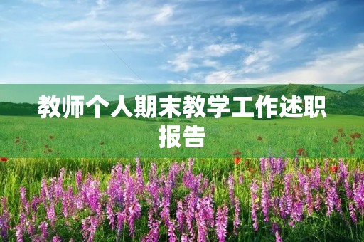 教师个人期末教学工作述职报告