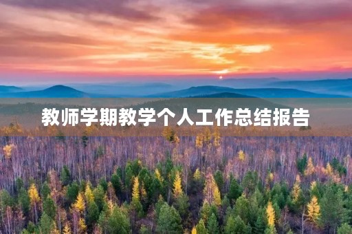 教师学期教学个人工作总结报告