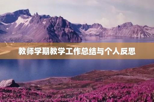 教师学期教学工作总结与个人反思