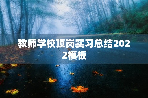教师学校顶岗实习总结2022模板 教师学校顶岗实习总结2022模板