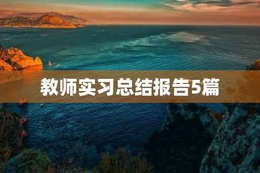 教师实习总结报告5篇