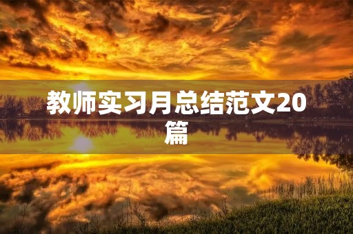 教师实习月总结范文20篇