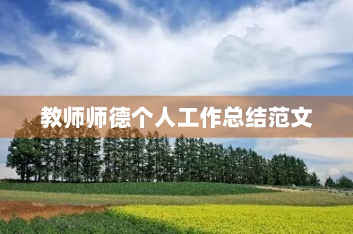 教师师德个人工作总结范文
