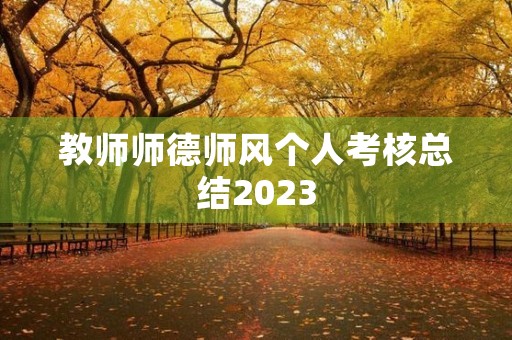 教师师德师风个人考核总结2023