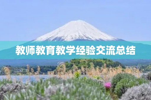 教师教育教学经验交流总结(10篇)
