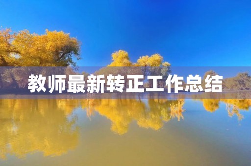 教师最新转正工作总结