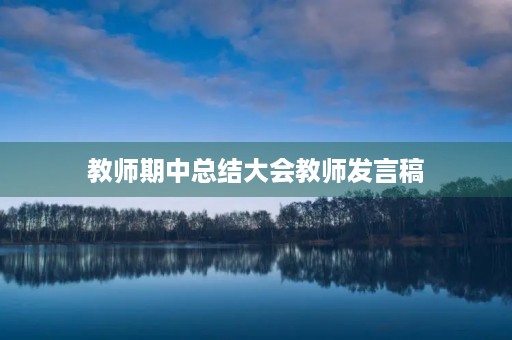 教师期中总结大会教师发言稿