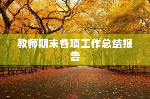 教师期末各项工作总结报告