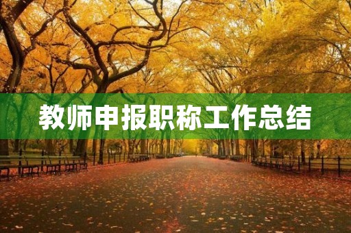 教师申报职称工作总结