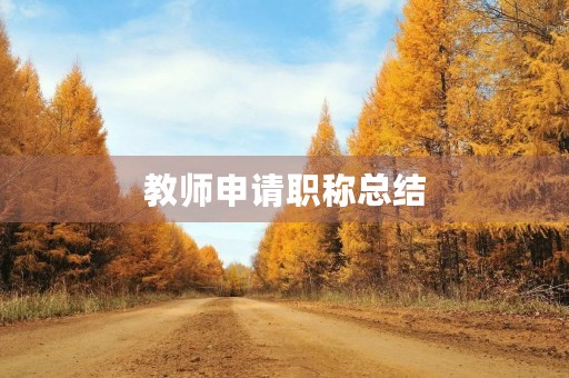 教师申请职称总结