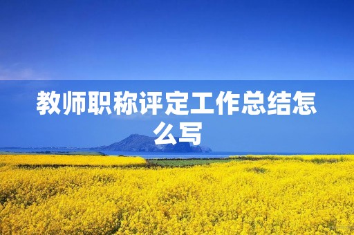 教师职称评定工作总结怎么写