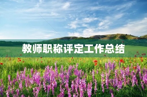 教师职称评定工作总结(个人通用)