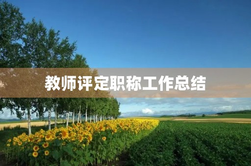 教师评定职称工作总结 教师评定职称工作总结