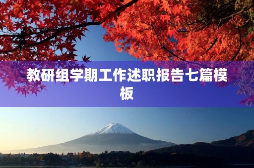 教研组学期工作述职报告七篇模板