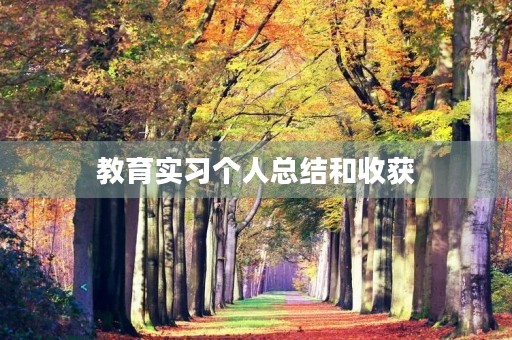 教育实习个人总结和收获（7篇）