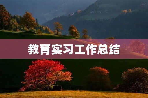 教育实习工作总结(五篇) 教育实习工作总结(五篇)