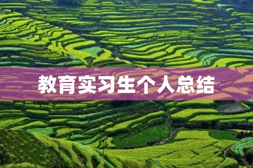 教育实习生个人总结
