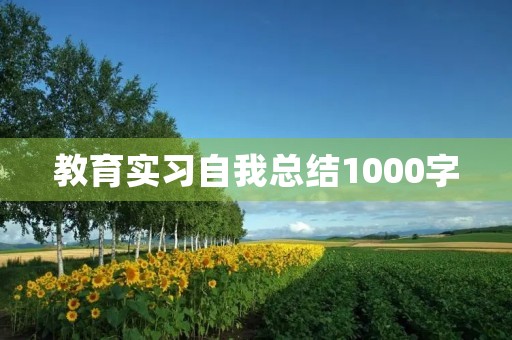 教育实习自我总结1000字（10篇）