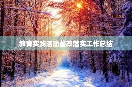教育实践活动整改落实工作总结