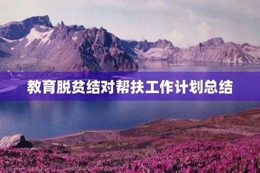 教育脱贫结对帮扶工作计划总结