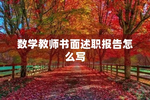 数学教师书面述职报告怎么写