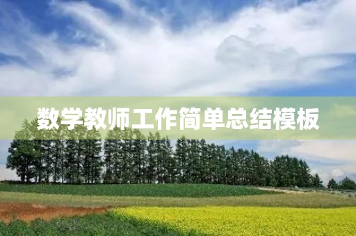 数学教师工作简单总结模板