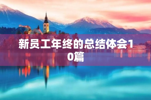 新员工年终的总结体会10篇 新员工年终的总结体会10篇