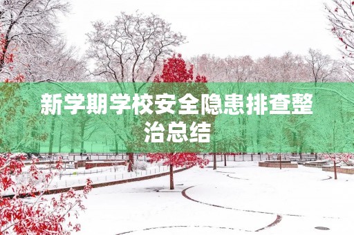 新学期学校安全隐患排查整治总结