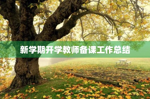 新学期开学教师备课工作总结
