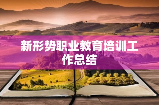 新形势职业教育培训工作总结